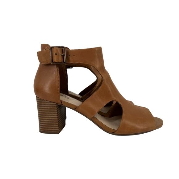 Clarks Womens Deva Heidi Tan Leather Ankle Strap Heels Size 8.5 M - Picture 5 of 9